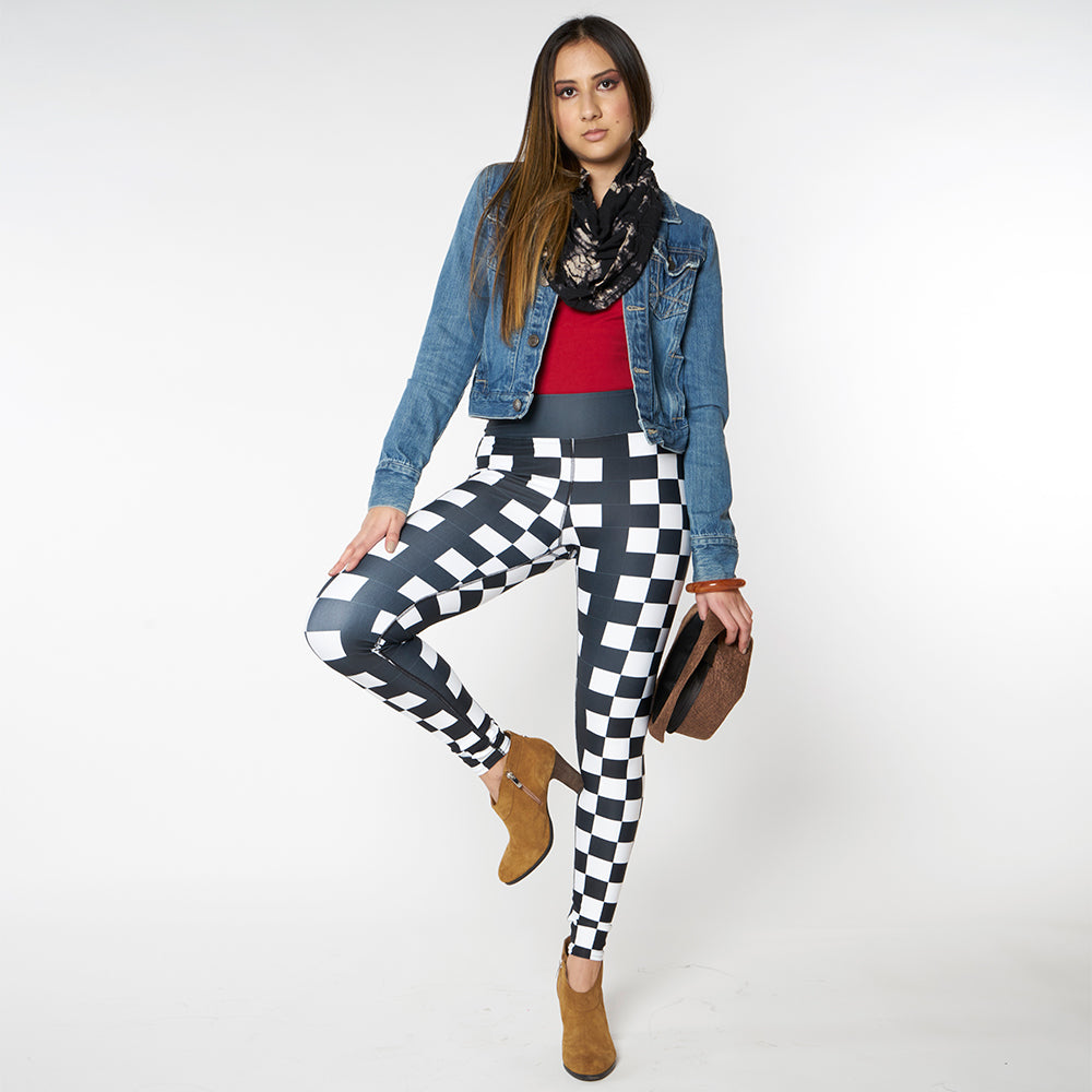 Wearable Art Leggings : Checkmate