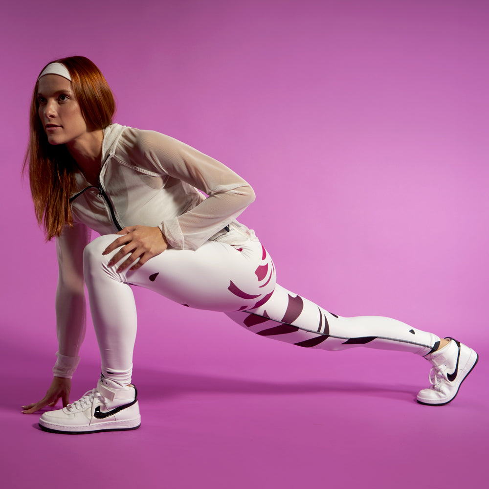 Wearable Art Leggings : Fuchsia Rorschach