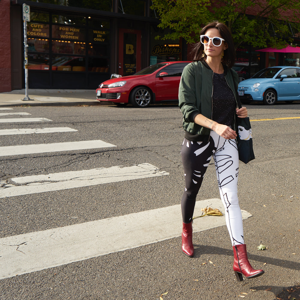 Wearable Art Leggings : Black & Tight