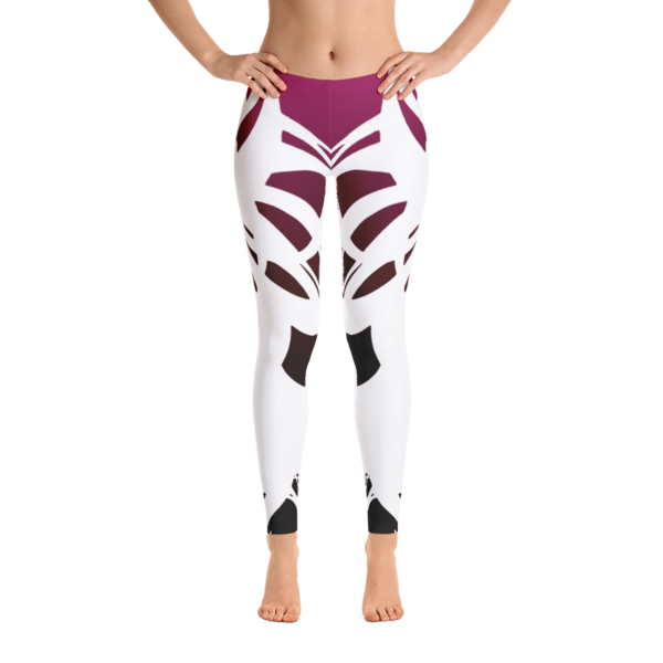 Wearable Art Leggings : Fuchsia Rorschach