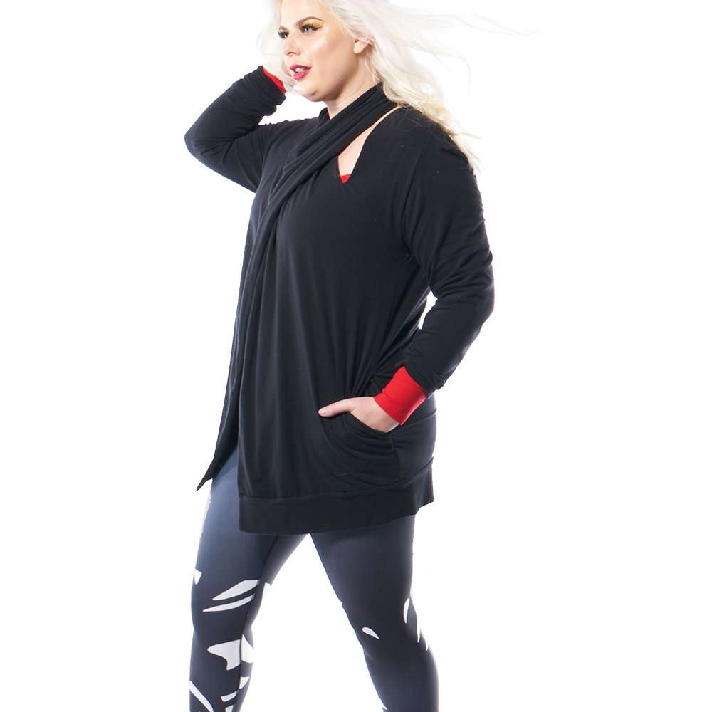 Wearable Art Leggings : Black Rorschach
