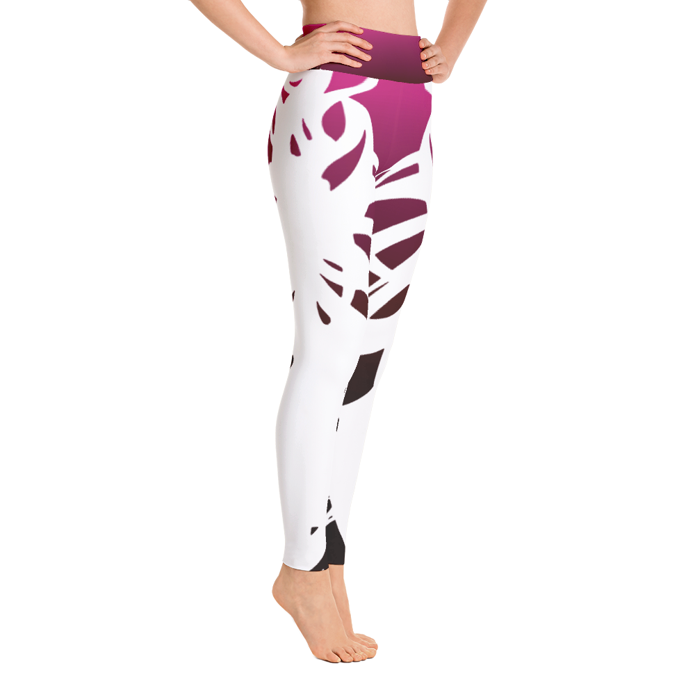 Wearable Art Leggings : Fuchsia Rorschach