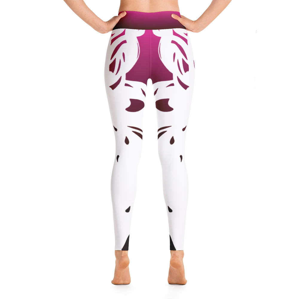 Wearable Art Leggings : Fuchsia Rorschach