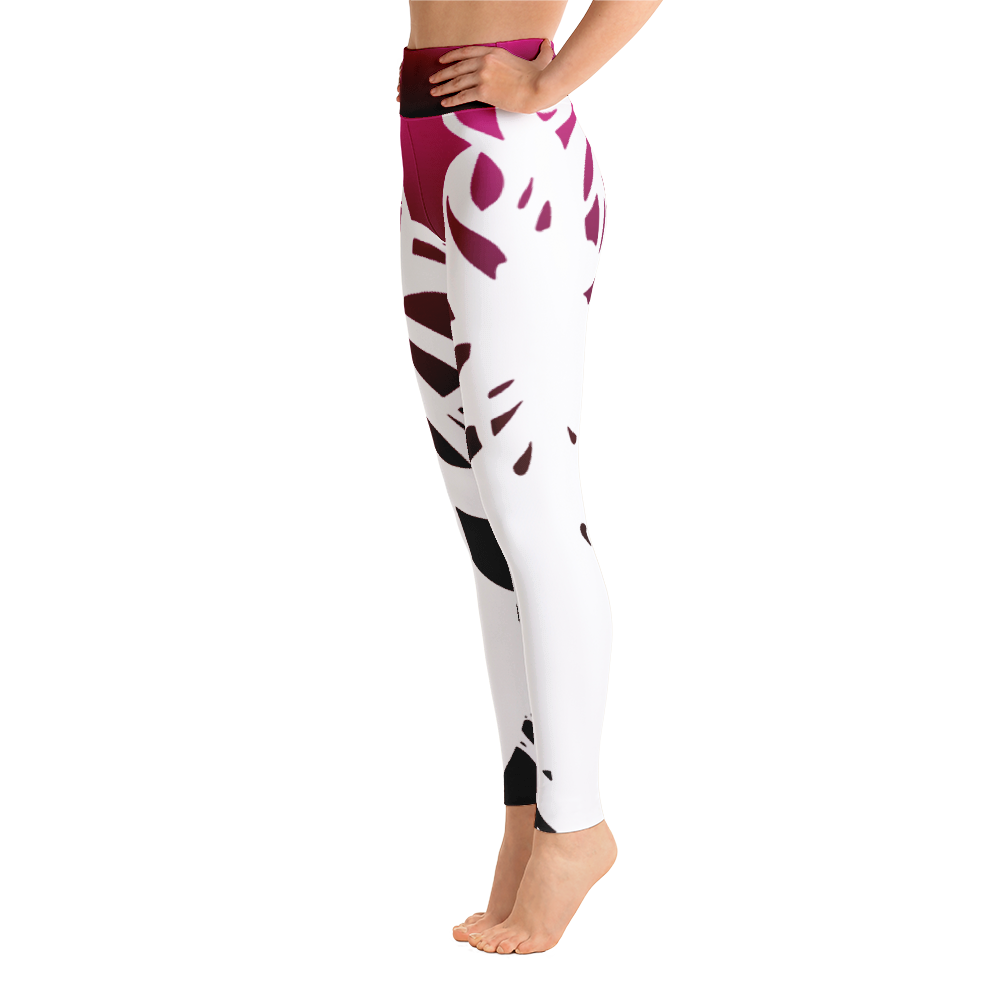 Wearable Art Leggings : Fuchsia Rorschach