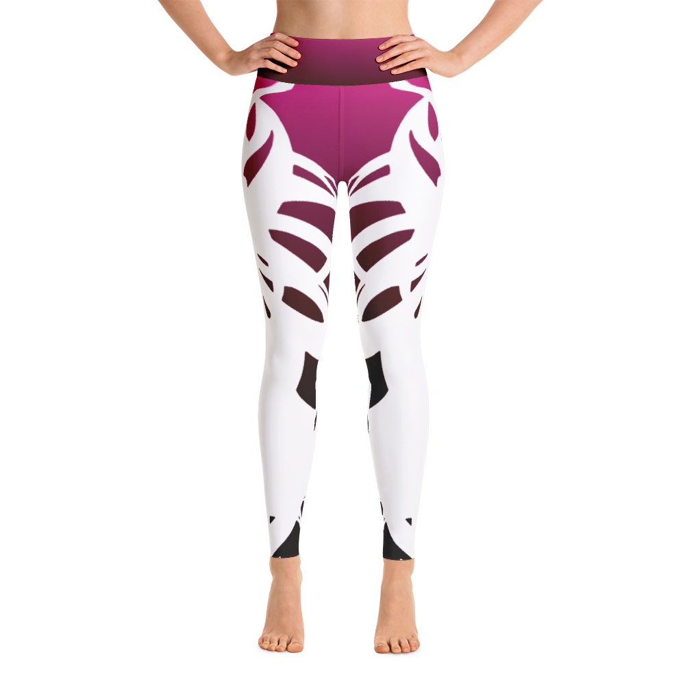 Wearable Art Leggings : Fuchsia Rorschach